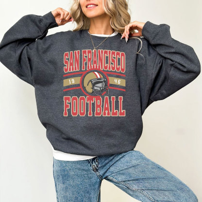 Vintage San Francisco Football Crewneck Sweatshirt Hoodie