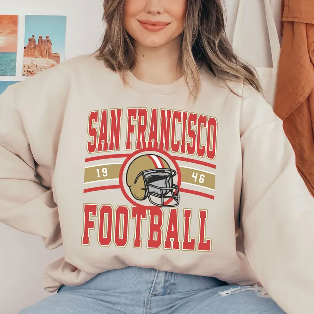 Vintage San Francisco Football Crewneck Sweatshirt Hoodie