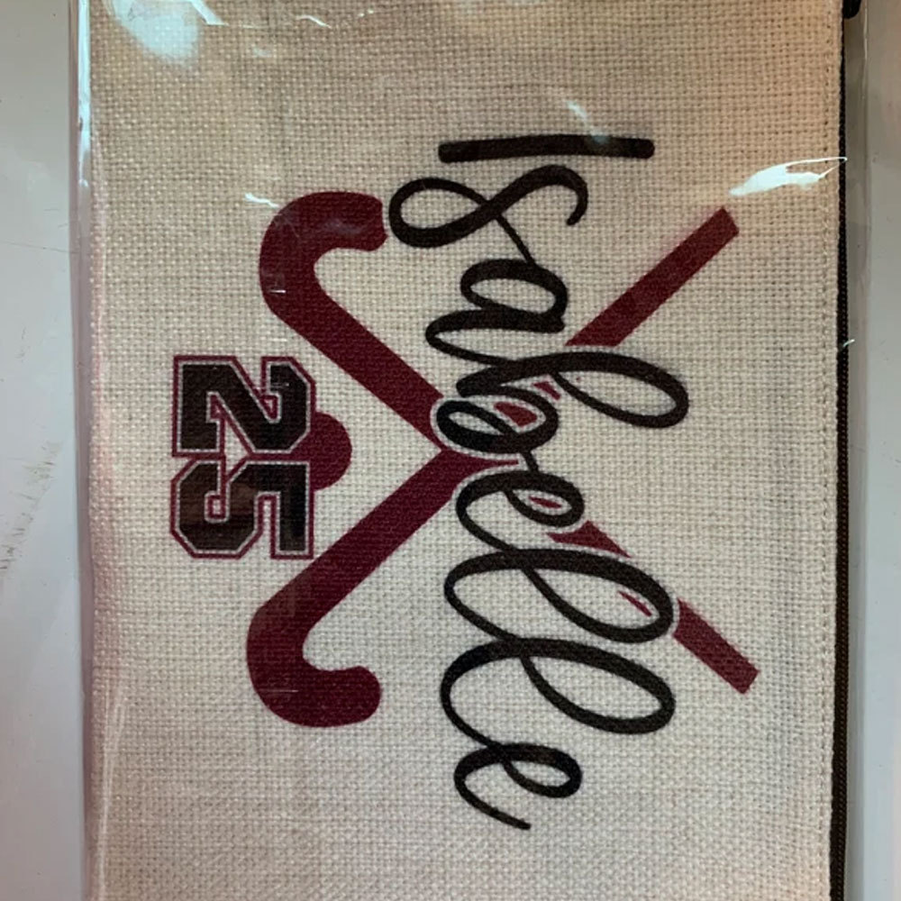 Personalized Field Hockey Sticks Zipper Pouch Makeup Bag
