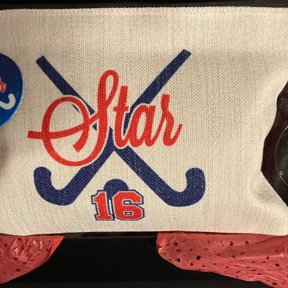 Personalized Field Hockey Sticks Zipper Pouch Makeup Bag