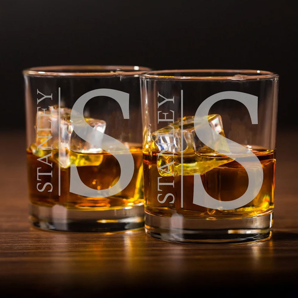 Engraved Whiskey Glass for Him, Cigar Lovers Gift