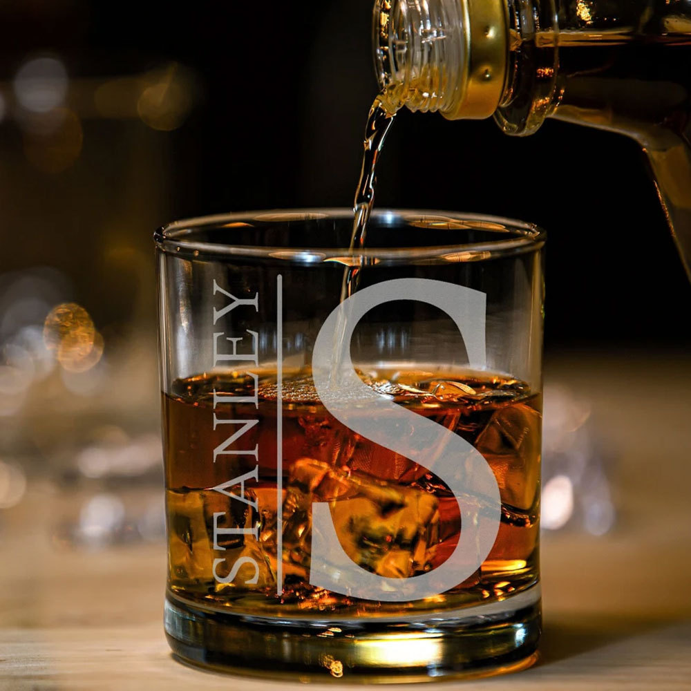 Engraved Whiskey Glass for Him, Cigar Lovers Gift
