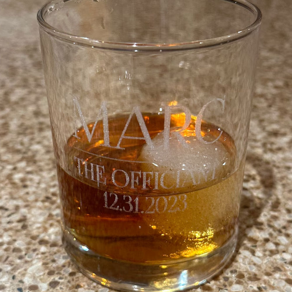 Personalized Old Fashioned Bourbon Scotch Whiskey Glass