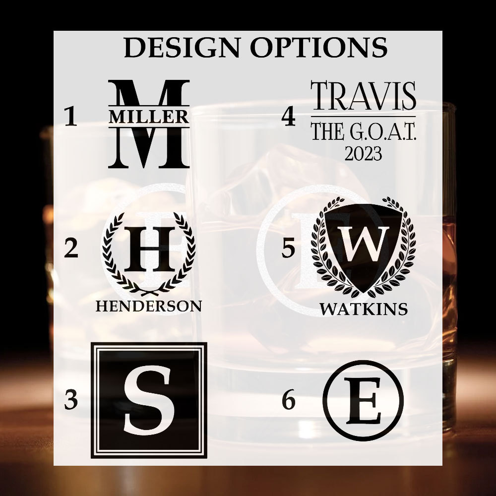 Personalized Old Fashioned Bourbon Scotch Whiskey Glass
