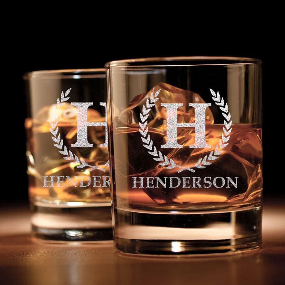 Personalized Old Fashioned Bourbon Scotch Whiskey Glass