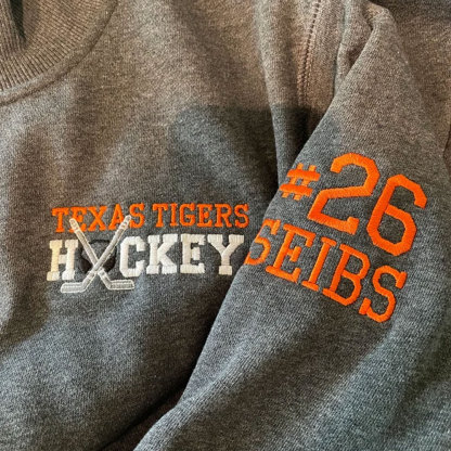 Embroidered Hockey Mom Pullover Sweatshirt, Full Zip Hoodie