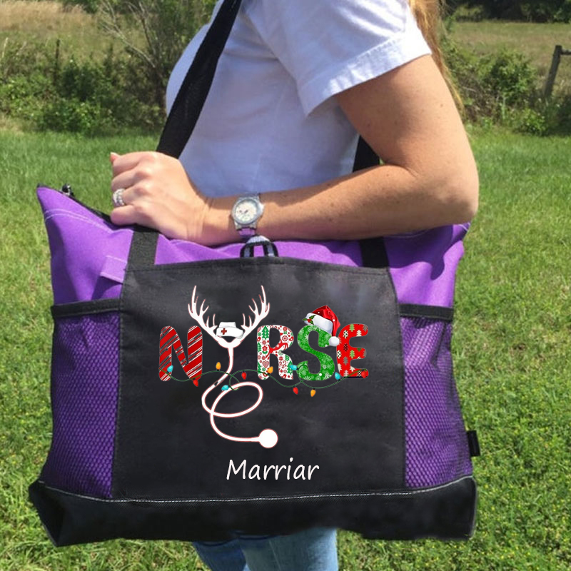 Personalization Christmas Nursing Tote Bag