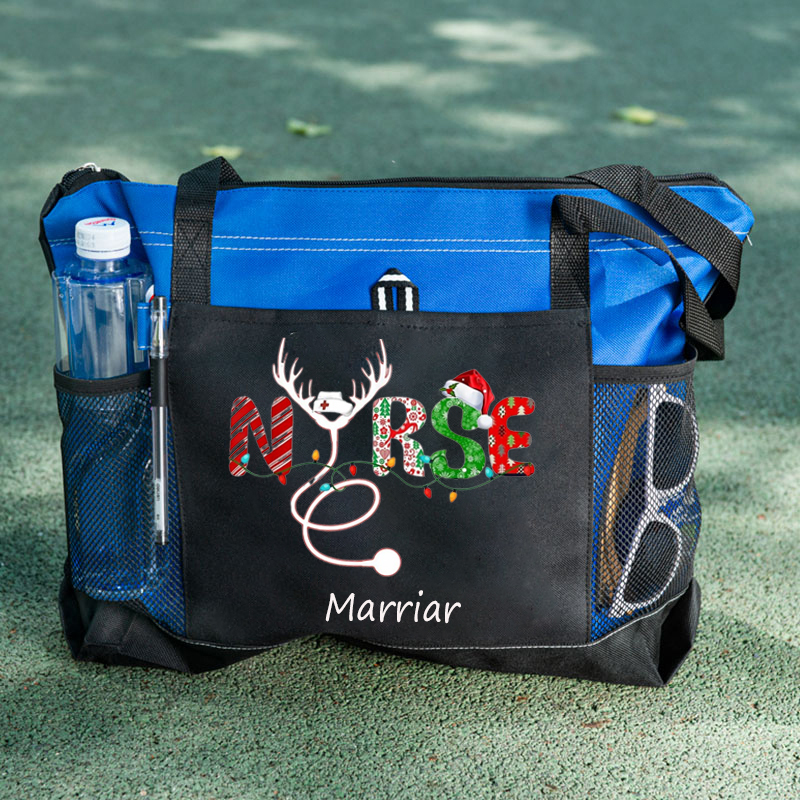 Personalization Christmas Nursing Tote Bag