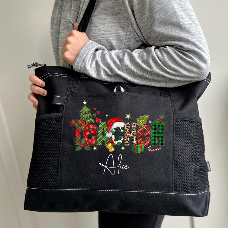 Christmas Teacher Custom Tote Bag