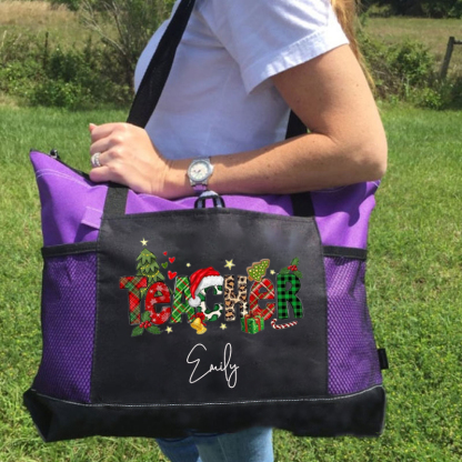 Christmas Teacher Custom Tote Bag