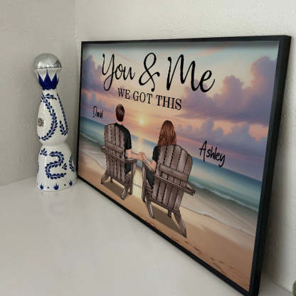 Eternal Sunset Personalized Beach Landscape Couple Poster Anniversary Gift Wedding Gift