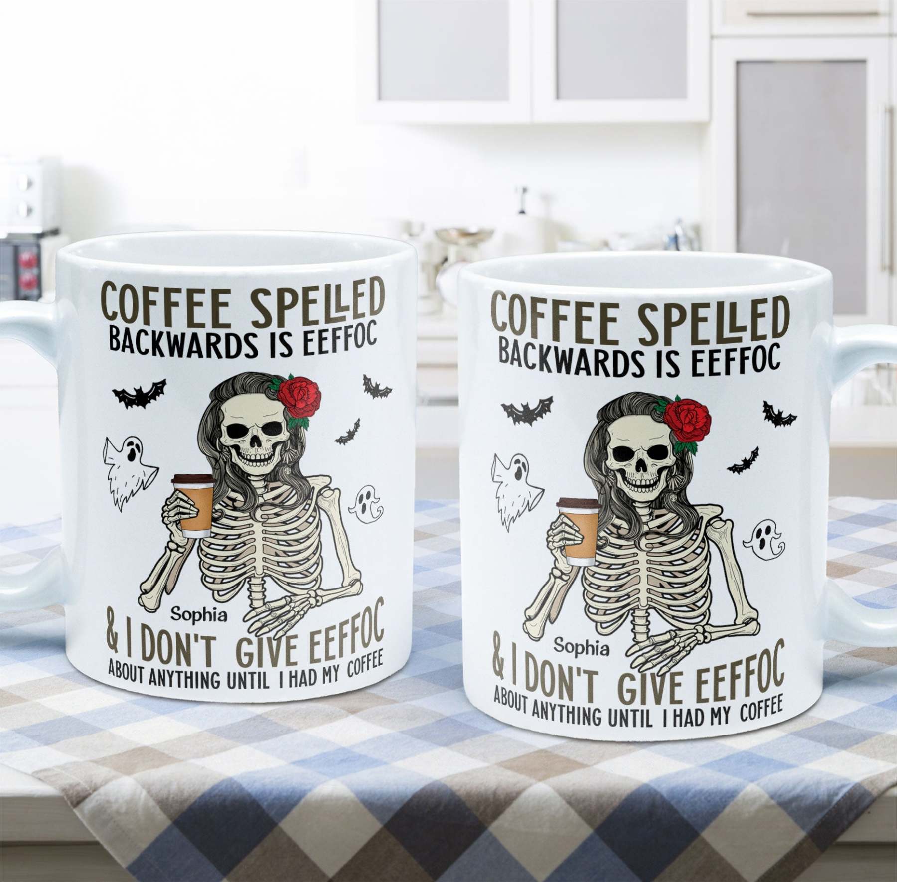 Coffee Spelled Backwards Is Eeffoc - Personalized Mug