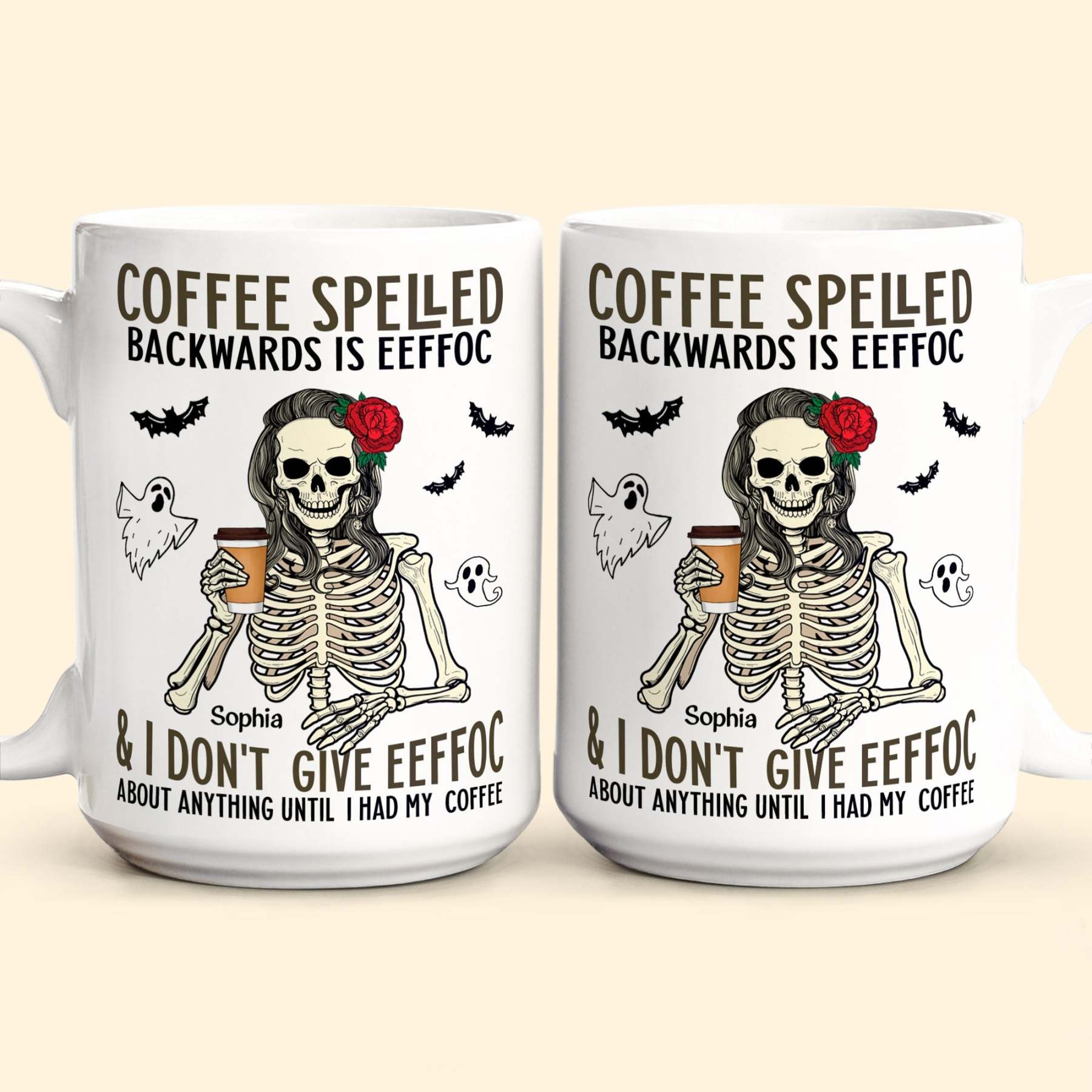 Coffee Spelled Backwards Is Eeffoc - Personalized Mug