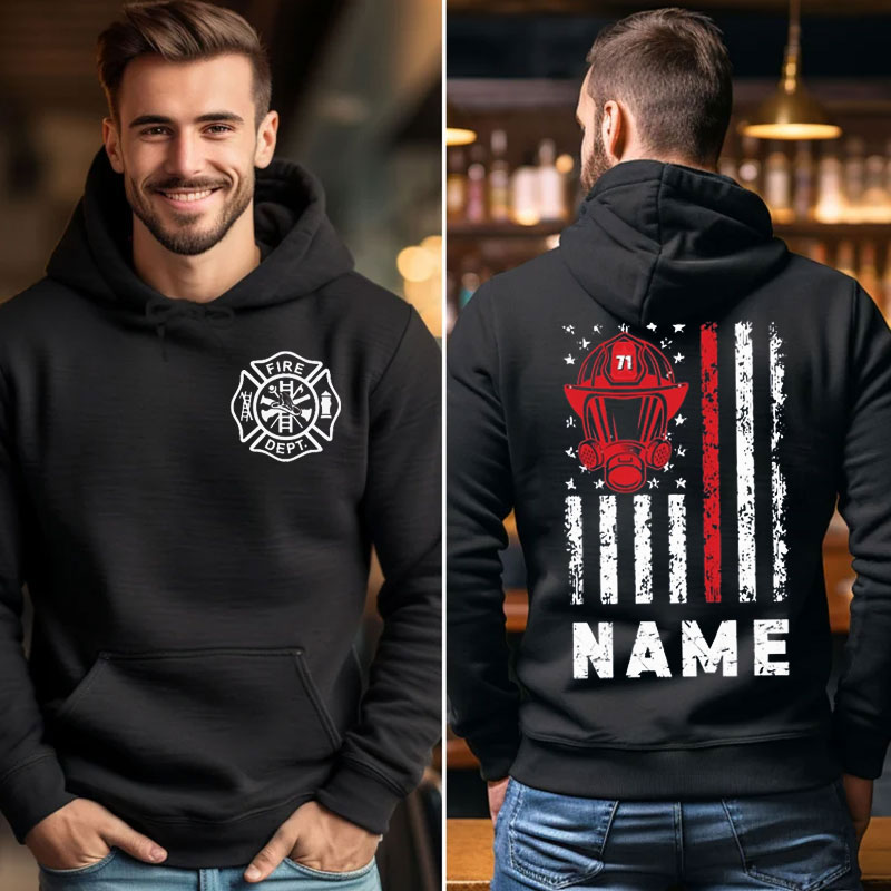 Custom Firefighter Hoodie Thin Red Line Sweater