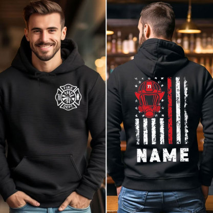 Custom Firefighter Hoodie Thin Red Line Sweater