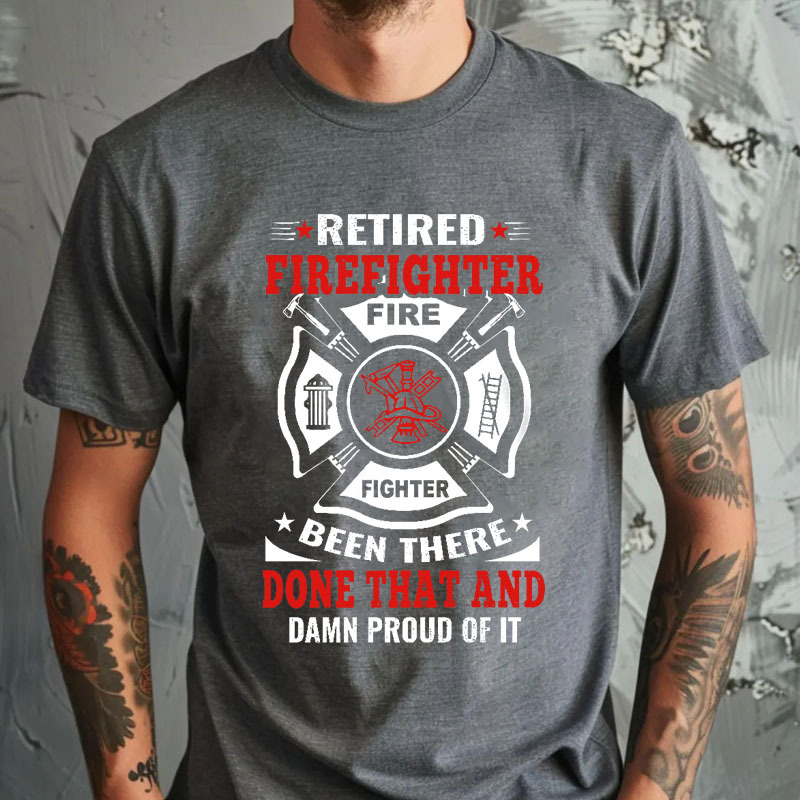 Custom Retired Firefighter T Shirt