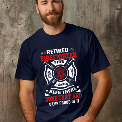 Custom Retired Firefighter T Shirt