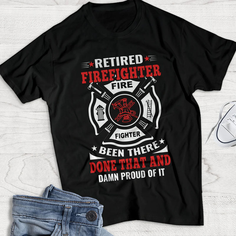 Custom Retired Firefighter T Shirt