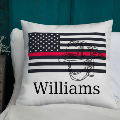 Custom Thin Red Line Pillow Flag Fireman Gift
