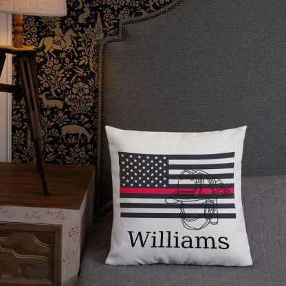 Custom Thin Red Line Pillow Flag Fireman Gift