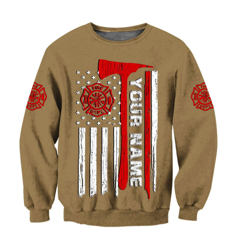 Customize Name Firefighter All Printed Hoodie For Men And Women