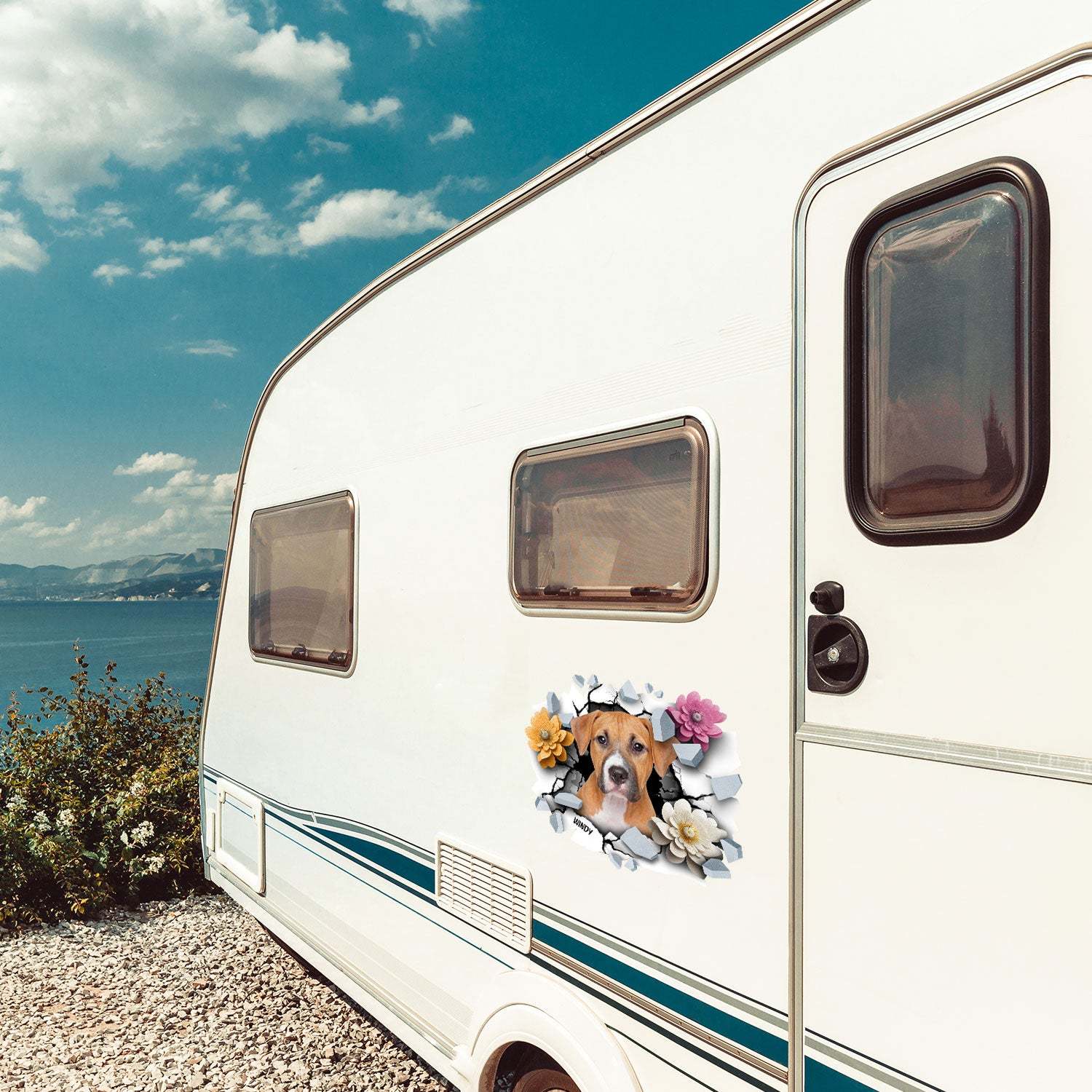 Custom Photo 3D Cracked Pet Face - Gift For Dog Lovers - Personalized Decor Decal