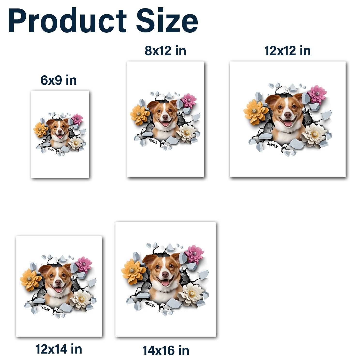 Custom Photo 3D Cracked Pet Face - Gift For Dog Lovers - Personalized Decor Decal