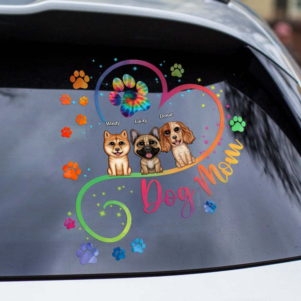 Dog Mom Big Eyes Dog - Personalized Decor Decal