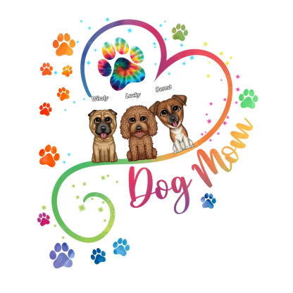Dog Mom Big Eyes Dog - Personalized Decor Decal