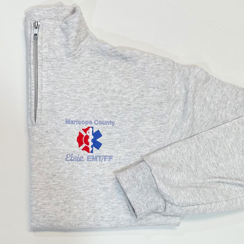 EMT EMS Custom Quarter Zip Collar Sweatshirt Star Of Life