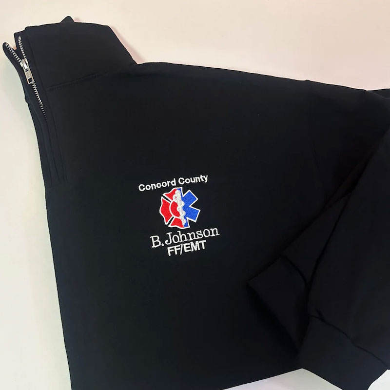 EMT EMS Custom Quarter Zip Collar Sweatshirt Star Of Life