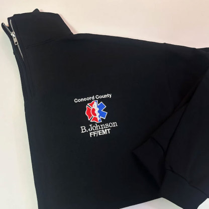 EMT EMS Custom Quarter Zip Collar Sweatshirt Star Of Life