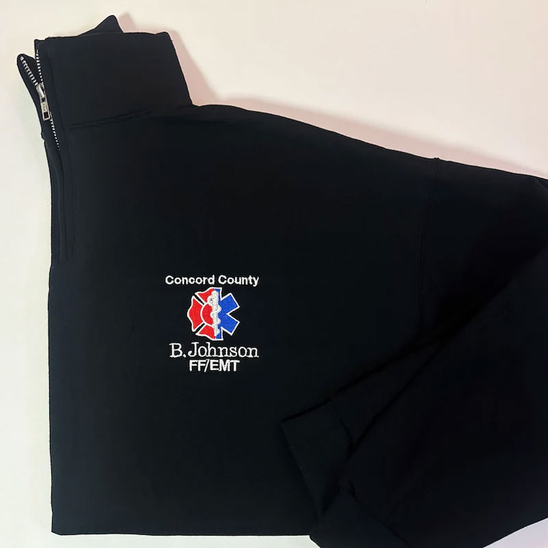 EMT EMS Custom Quarter Zip Collar Sweatshirt Star Of Life