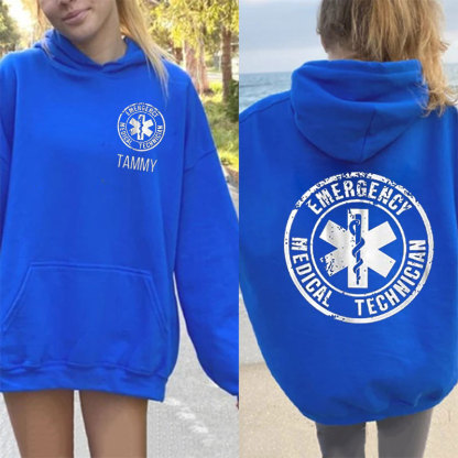 Personalized EMT Paramedic Uniform Emergency Medical Technician Unisex Oversized Hoodie