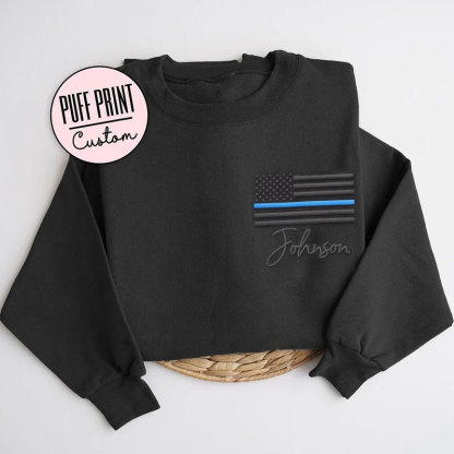 Embossed Firefighter Sweatshirt Puff Print Custom Police Hoodie