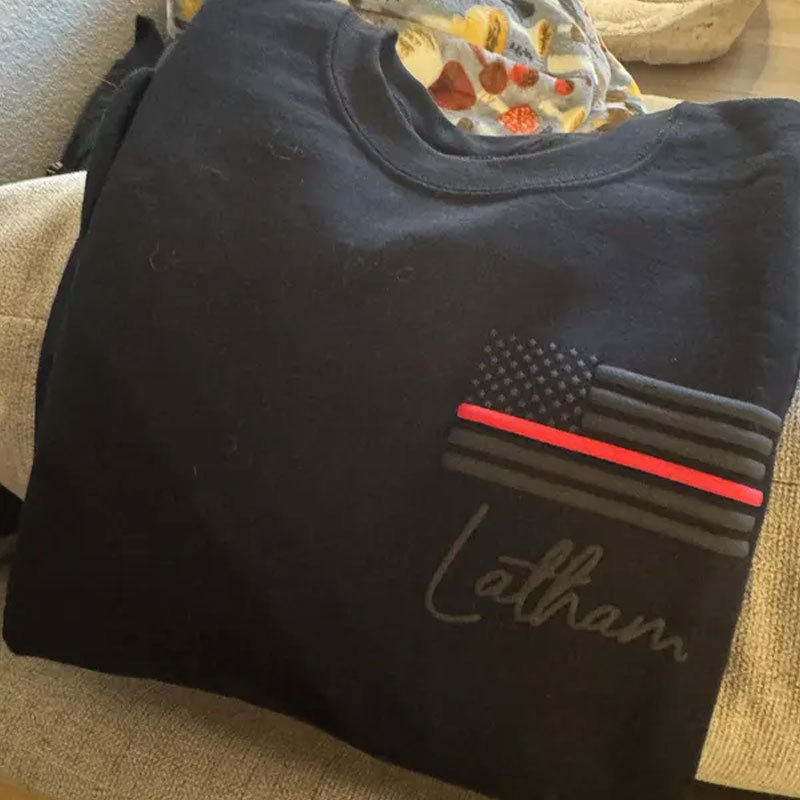 Embossed Firefighter Sweatshirt Puff Print Custom Police Hoodie