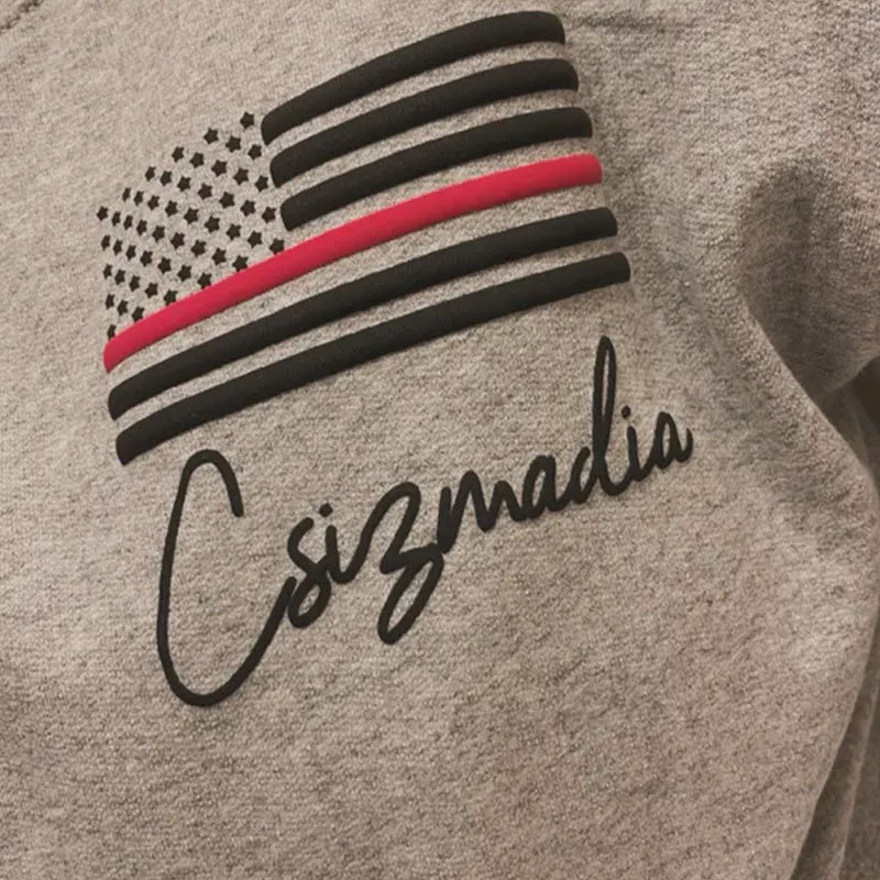 Embossed Firefighter Sweatshirt Puff Print Custom Police Hoodie