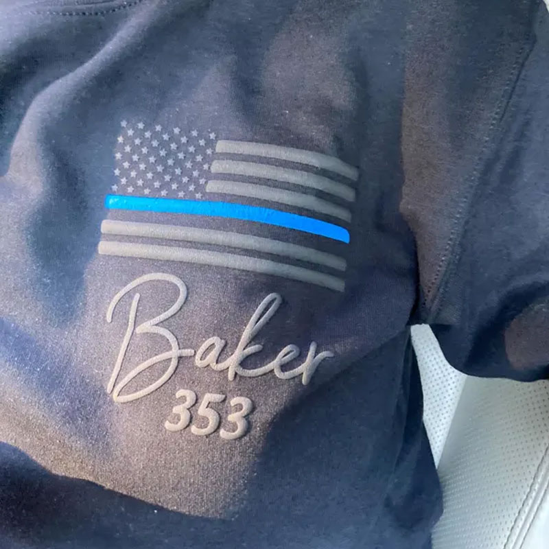 Embossed Firefighter Sweatshirt Puff Print Custom Police Hoodie