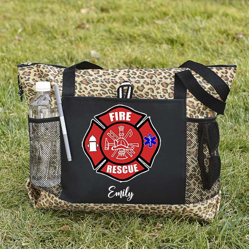 Red Fire Rescue Firefighter First Responder Custom Tote Bag