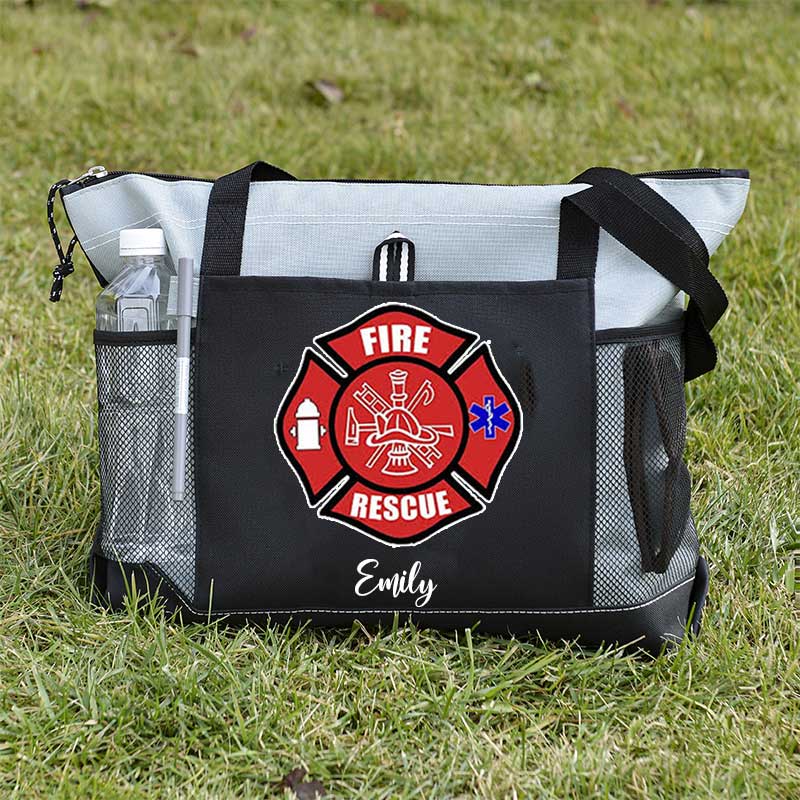 Red Fire Rescue Firefighter First Responder Custom Tote Bag