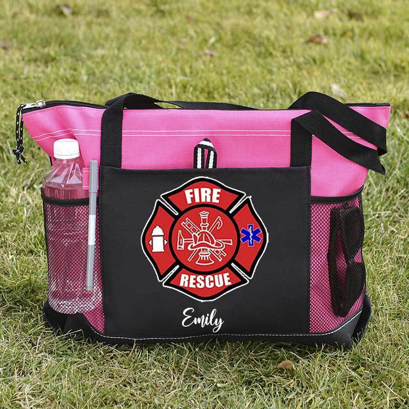 Red Fire Rescue Firefighter First Responder Custom Tote Bag