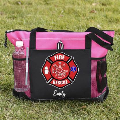 Red Fire Rescue Firefighter First Responder Custom Tote Bag