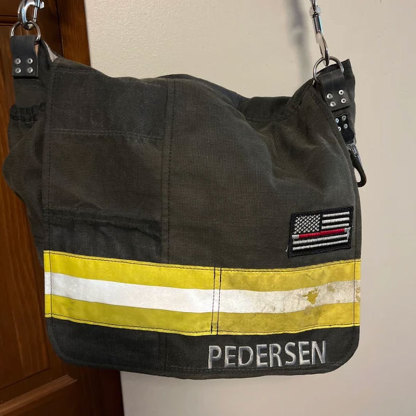 Firefighter Bunker Gear Personalized Messenger Bag