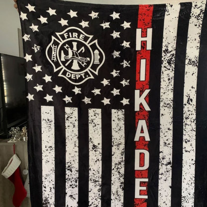 Firefighter Gift for Him Personalized Fireman Blanket
