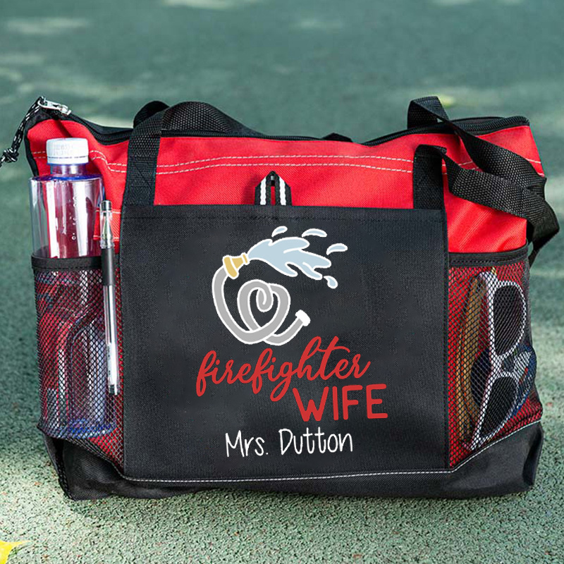 Firefighter's Wife Personalized Tote Bag