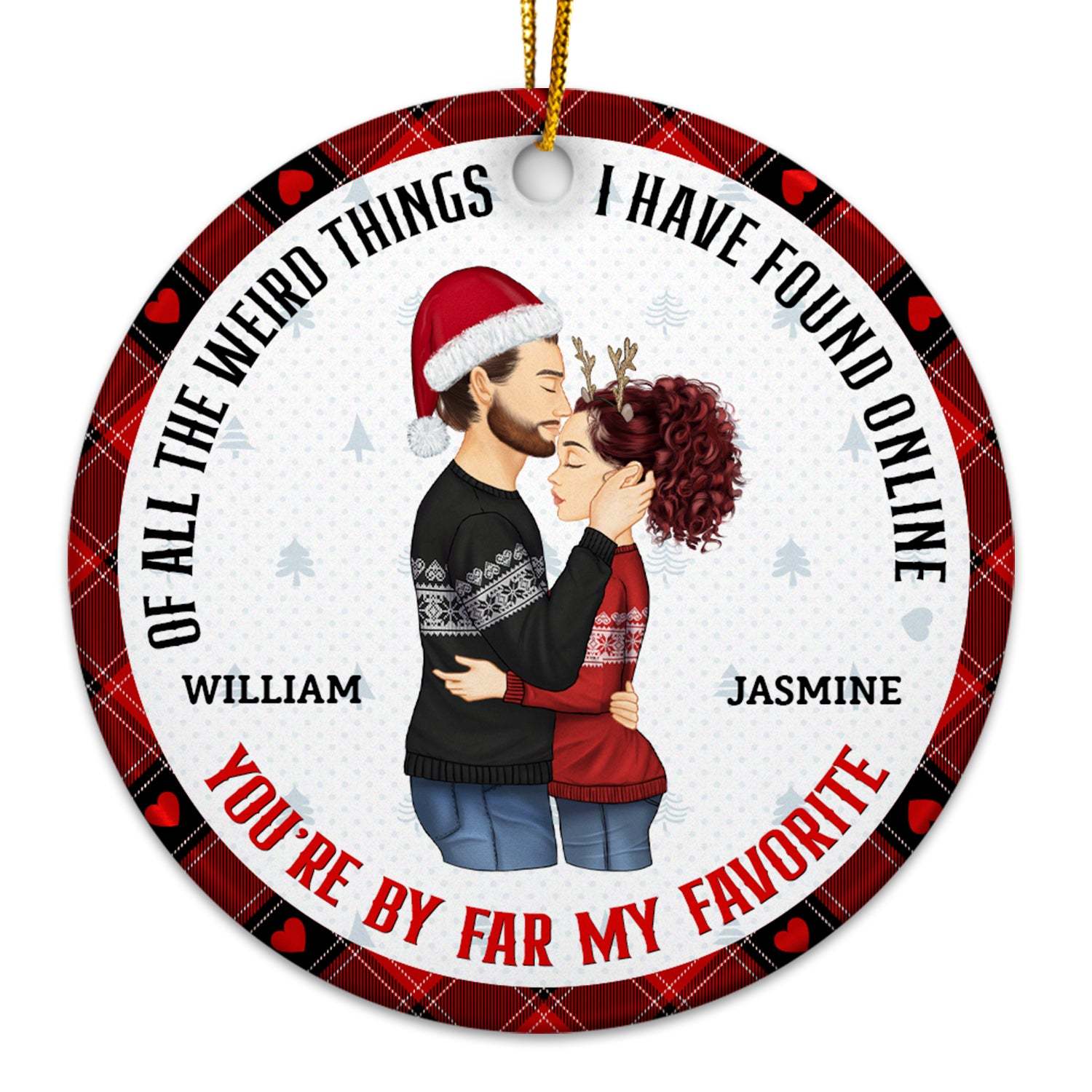 PPersonalized Christmas Couple Ornament, You Are My Favorite By Far