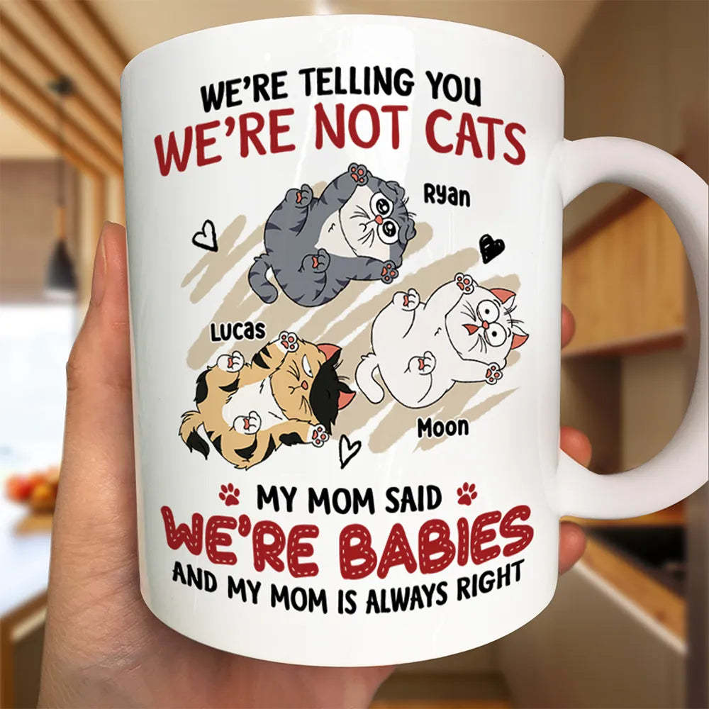 Funny Cat We're Not Cats We're Babies - Personalized Mug