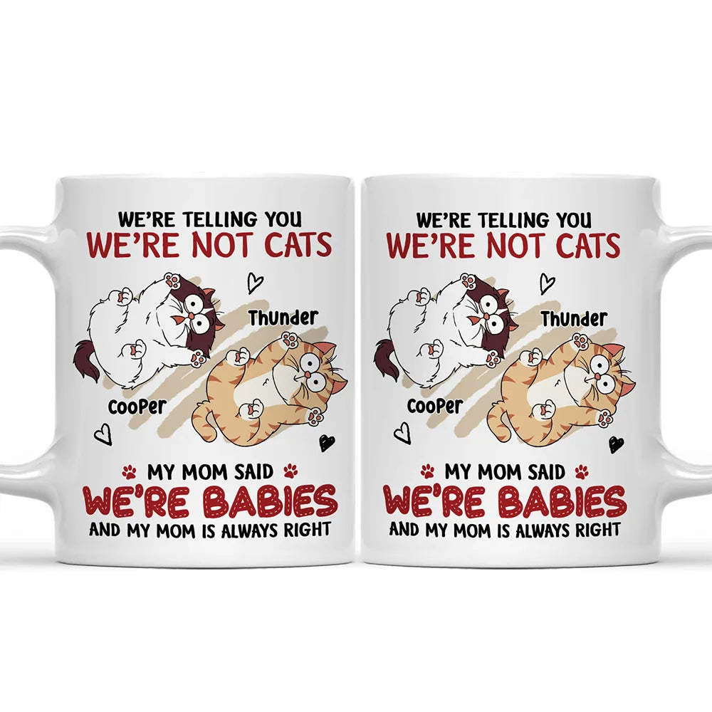 Funny Cat We're Not Cats We're Babies - Personalized Mug