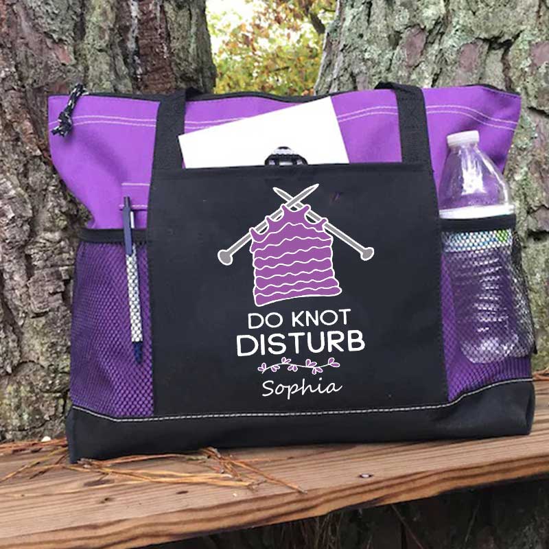 Do Not Disturb Knitting Personalized Tote Bag