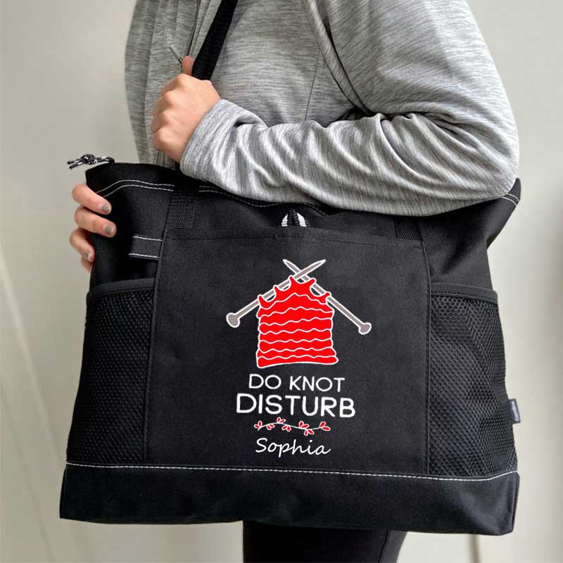 Do Not Disturb Knitting Personalized Tote Bag